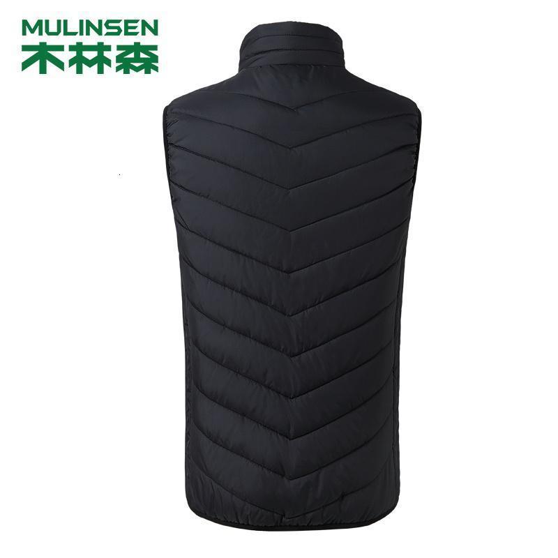 [直营]木林森(MULINSEN)USB智能加热马甲男士电热发热外套冬季加厚羽绒棉保暖背心男户外保暖棉衣