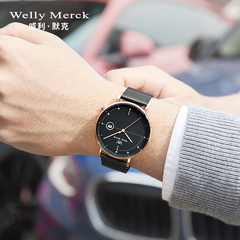 welly merck 威利默克男生手表时尚防水新款腕表男士正品石英学生男表WM004M