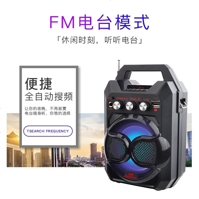 纽曼（Newmine） 纽曼大功率户外广场舞音响 便携式无线蓝牙音箱拉杆低音炮 迷你手提插卡收音机
