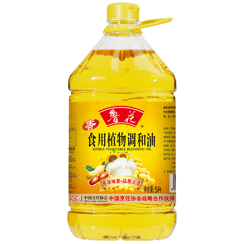 鲁花食用植物调和油5升(大豆香) 食用油 植物调和油高清大图