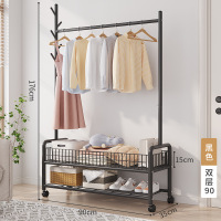 家时光简易晾衣架 双层-黑色90 碳钢材质