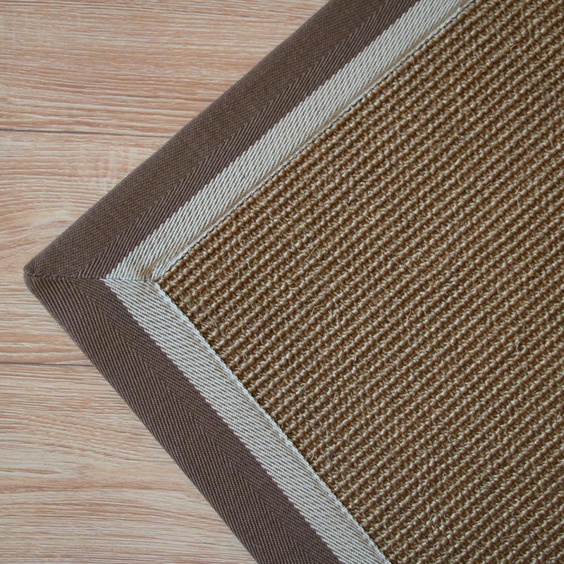 美帮汇现代简约剑麻地毯现代客厅茶几卧室床边地垫茶室满铺地毯定制 如图S6米褐双边+防滑胶底 80cm&times;120cm