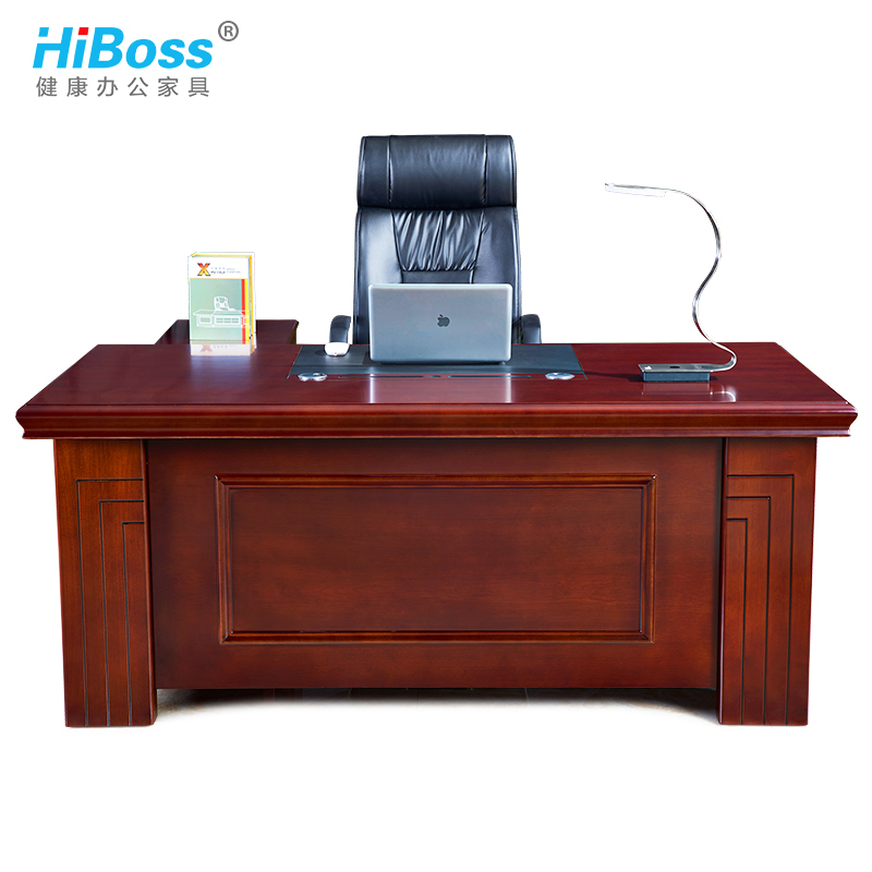 HiBoss 办公桌油漆大班台中式老板桌总裁桌简约办公桌