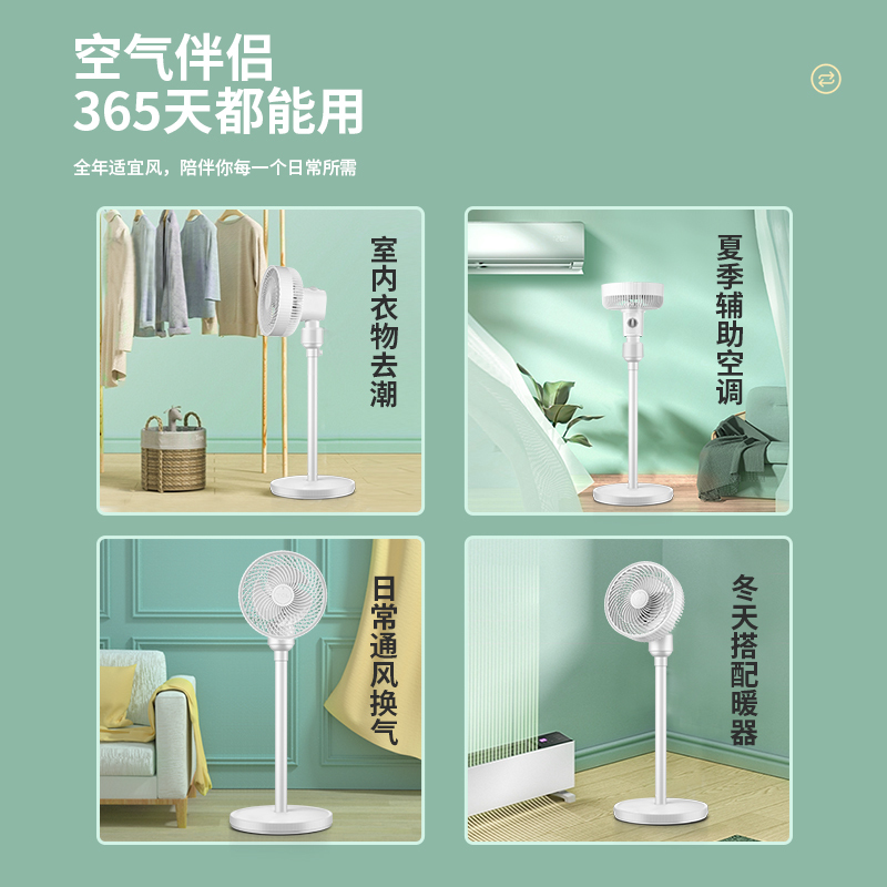 TCL空气循环扇家用节能省电三档调节台地两用摇头电风扇TXS-21BD