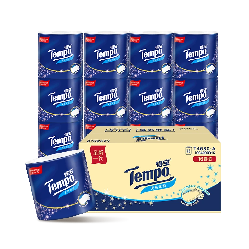 得宝(TEMPO) 一博同款 经典无香有芯卷纸4层 160克16卷