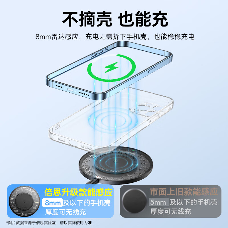 倍思(BASEUS)无线充电器 充电板快充安卓苹果通用 15W桌面底座 CCJJ050001 / 个高清大图