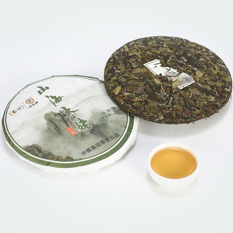 中茶 福建白茶 山海太姥 白牡丹茶 白茶饼350g