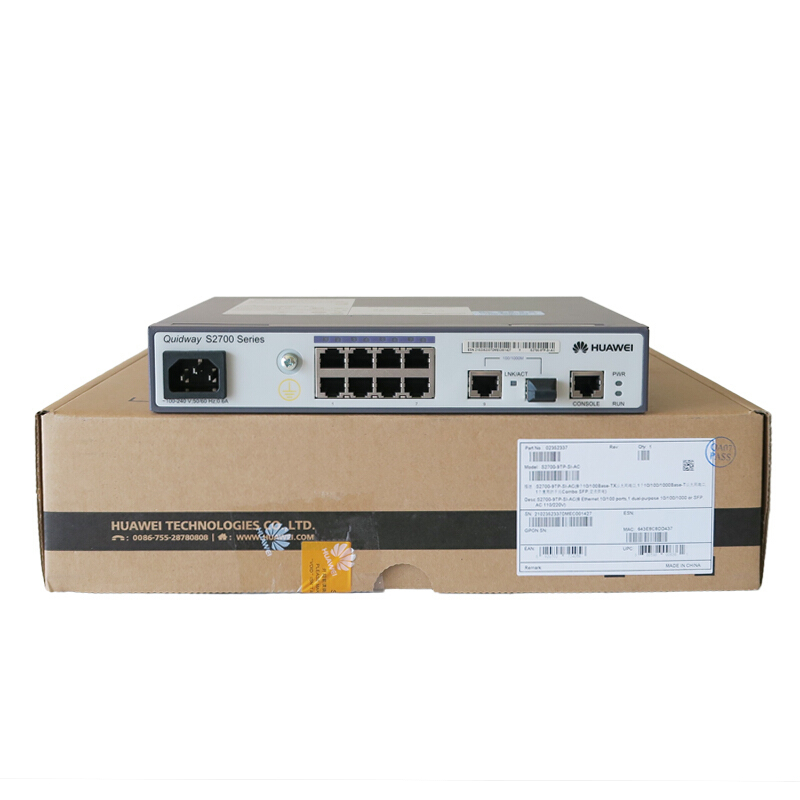 华为(huawei)S2700-9TP-EI-DC 直流供电上行自带千兆光口