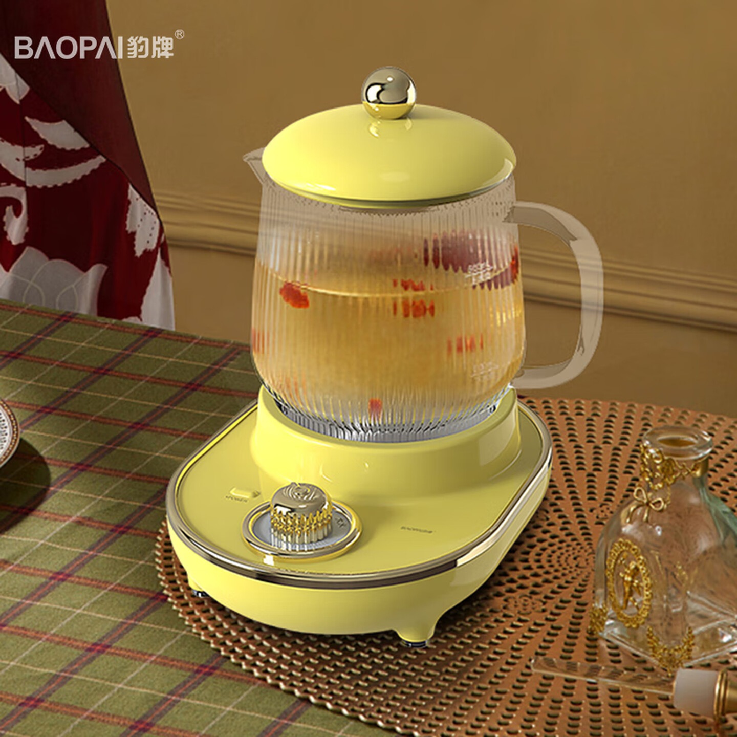 豹牌多功能养生壶 高硼硅玻璃壶身 BP-9827养生炖杯 0.6L