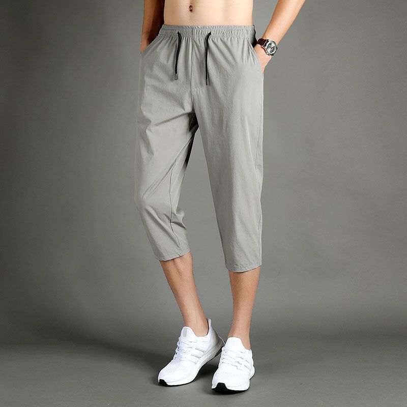 夏季清凉七分裤男宽松透气潮流裤子男士休闲裤运动时尚7分沙滩裤 YUANSU男士休闲裤