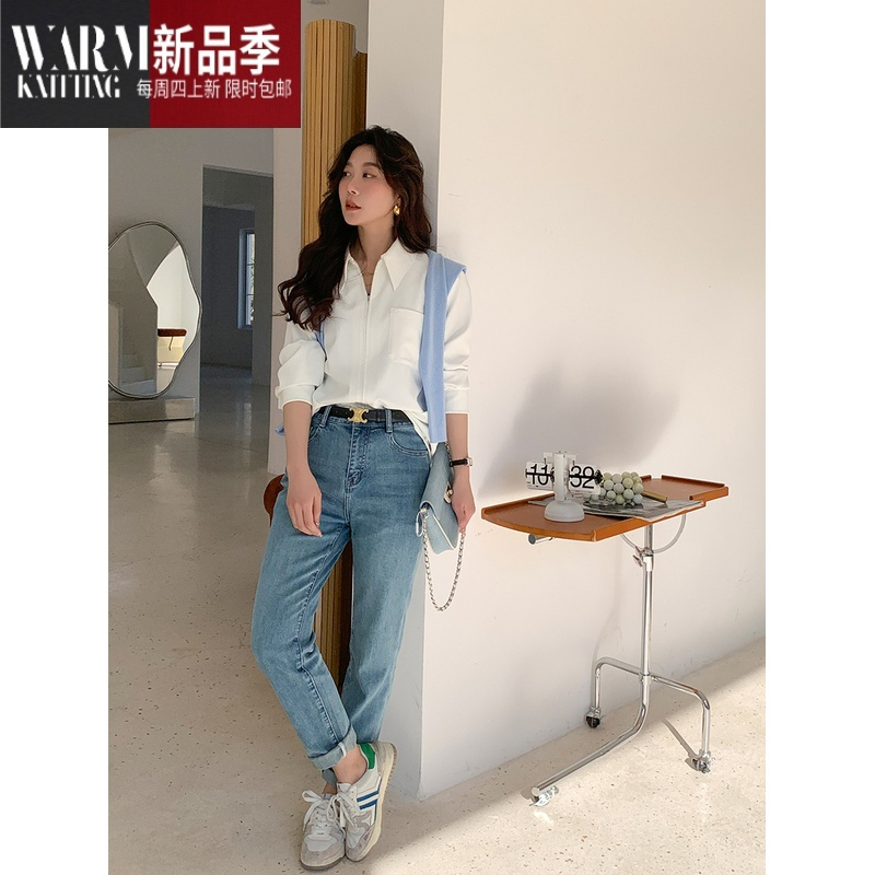 SHANCHAOK姐 [春日YYDS]斜纹牛仔气质显瘦升级百搭好穿牛仔裤女