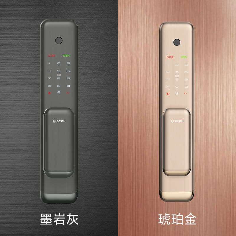 [博世(BOSCH) 官方旗舰店]博世指纹锁EL500琥珀金智能锁智能门锁电子锁智能家居家用防盗门图片