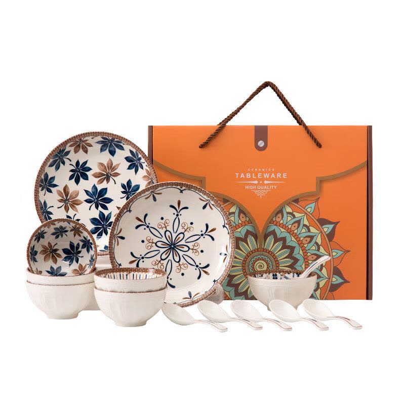 XHS 16件餐具套装 波西米亚编织藤16件套图片
