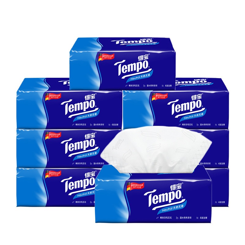 得宝(Tempo)无香面巾纸4层90抽*(6+2)包T2367高清大图