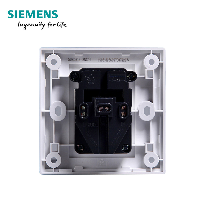 西门子(SIEMENS)开关插座面板86型品宜雅白家用五孔USB一开带16A空调墙壁