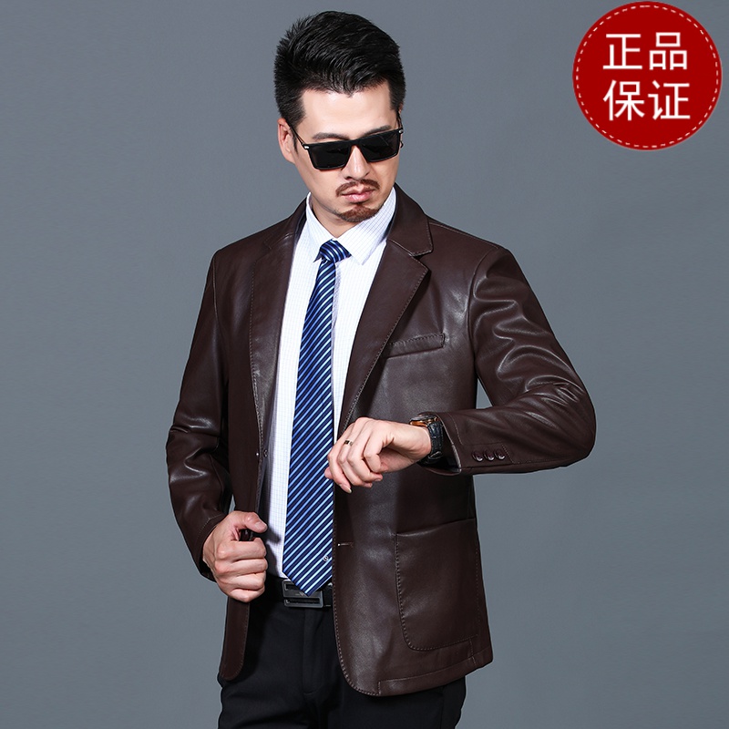 免费试穿潮男皮西装2021年秋冬新款男士皮衣西装领大口袋仿真皮休闲男外套2021冬装新款_302高清大图