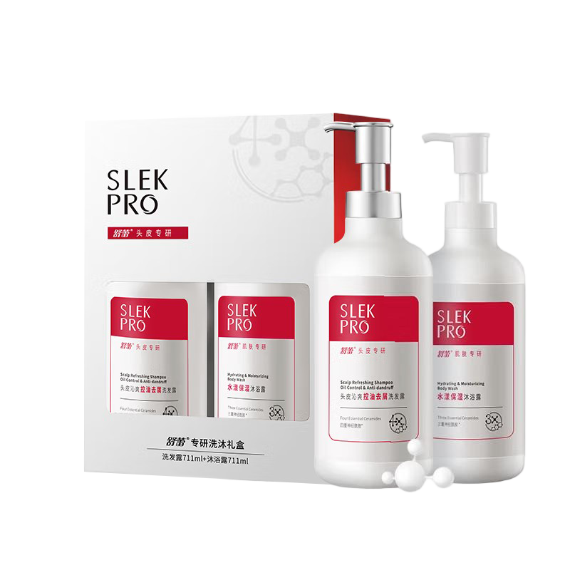舒蕾(SLEK) 头皮专研洗沐组合(洗发露711ml+沐浴露711ml)高清大图