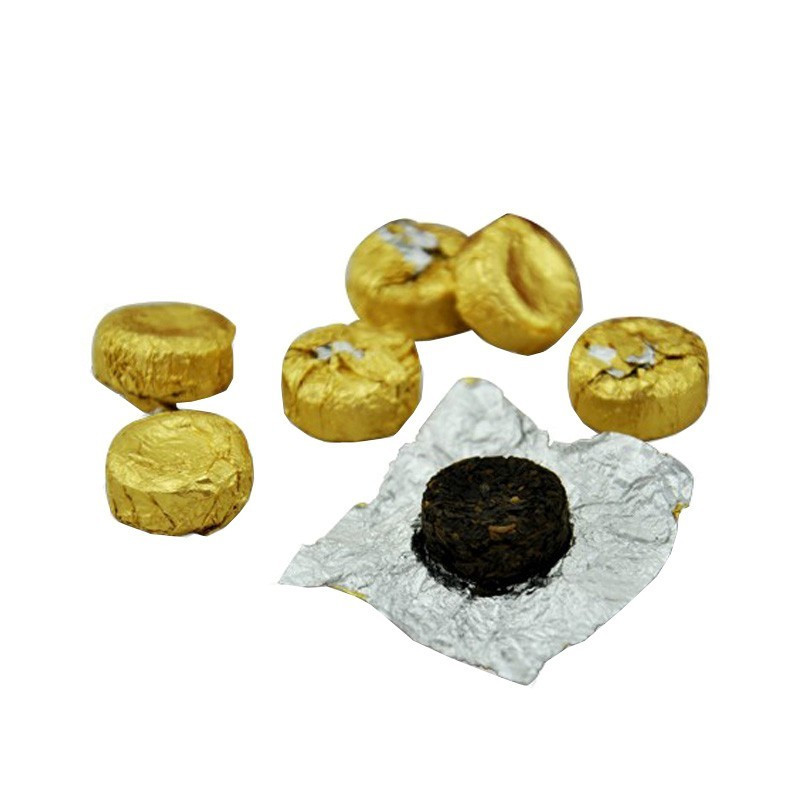 大益普洱茶小金沱45克*2盒迷你小沱茶15粒装普洱熟沱