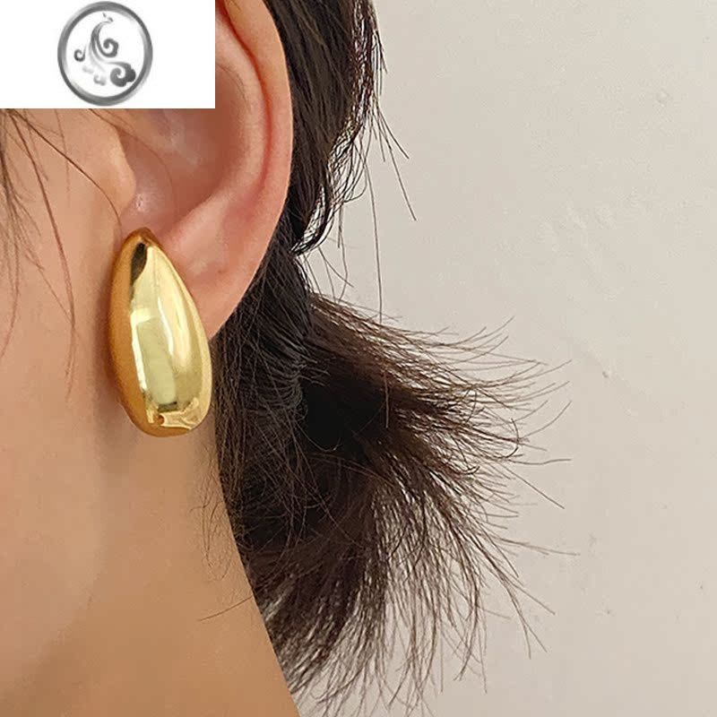 JiMiGWE新款潮水滴高保色耳骨夹简约日常气质无耳洞耳夹高级复古港味图片