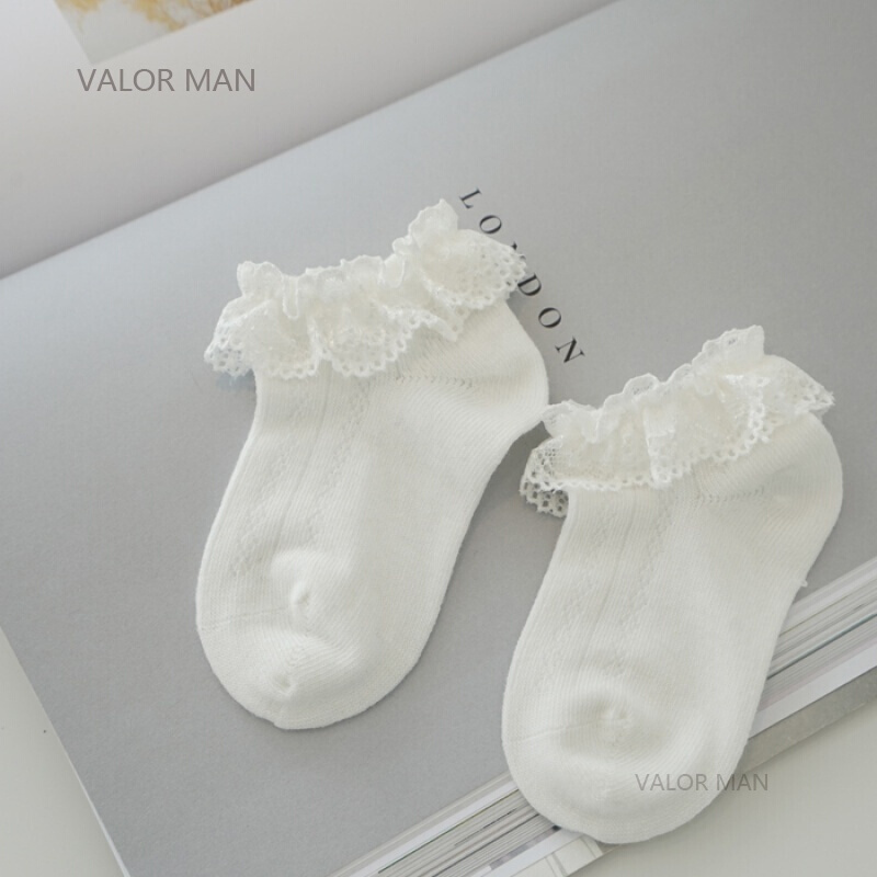 婴童装公主花边短袜6到12月婴儿袜子春秋1岁女宝宝鞋袜白色