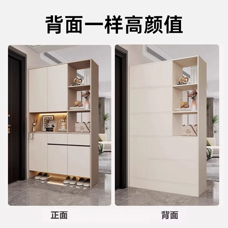 苏宁 质凡 现代简约隔断屏风柜门厅玄关鞋柜/ZF-XGG040/1000*350*2000mm高清大图
