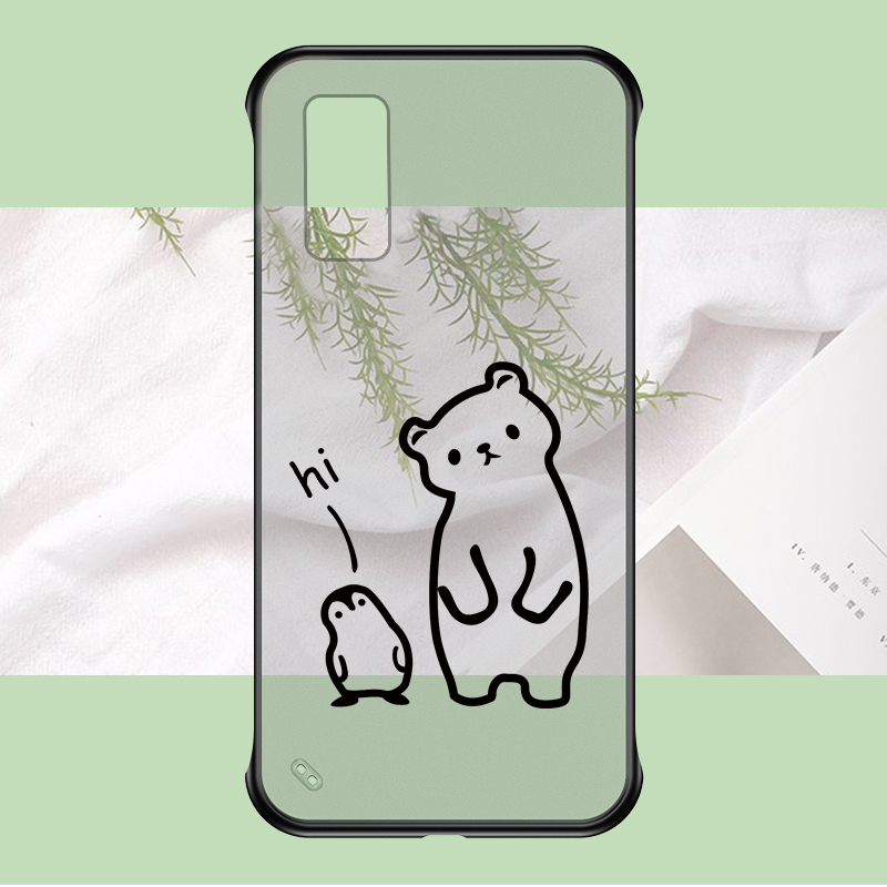 荣耀v30手机壳超薄磨砂防指纹个性创意暴力熊图案简约保护外壳新款女
