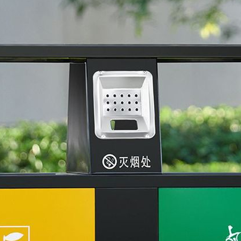 翌嘉 YJ4070418不锈钢分类垃圾箱公共场合环卫果皮箱户外垃圾桶 镀锌板圆角桶高清大图