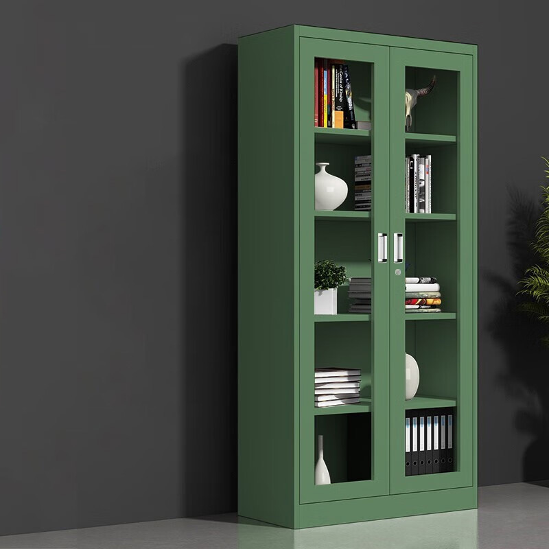 东升顺绿色铁皮文件柜办公室档案柜资料柜财务凭证柜钢制办公柜加厚通玻高清大图