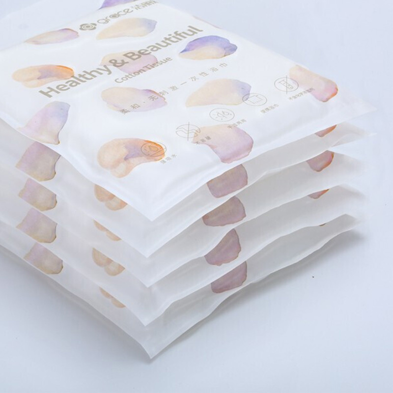 洁丽雅一次性浴巾5包大号便携加厚强吸水棉柔珍珠纹MRJ023高清大图