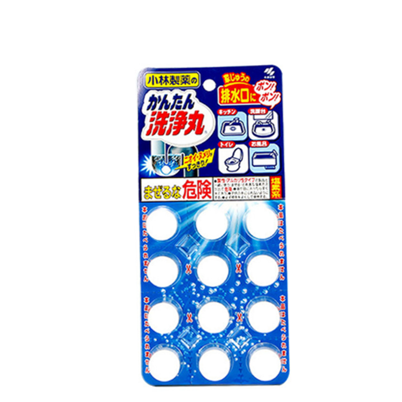 [日本原装]KOBAYASHI小林制药 日本直采 排水管清道夫有效清除水管堵塞 管道疏通剂 固体无香味 常规装 12片高清大图