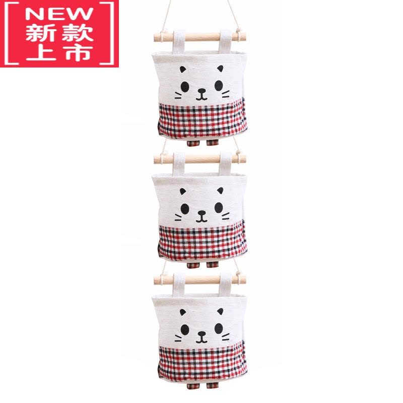 可莉允小号龙猫棉麻单兜收纳挂袋兜墙挂式收纳袋衣柜门后布艺杂物储物袋图片