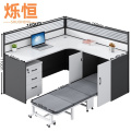烁恒 屏风办公桌 1.6米+活动柜+折叠床 套