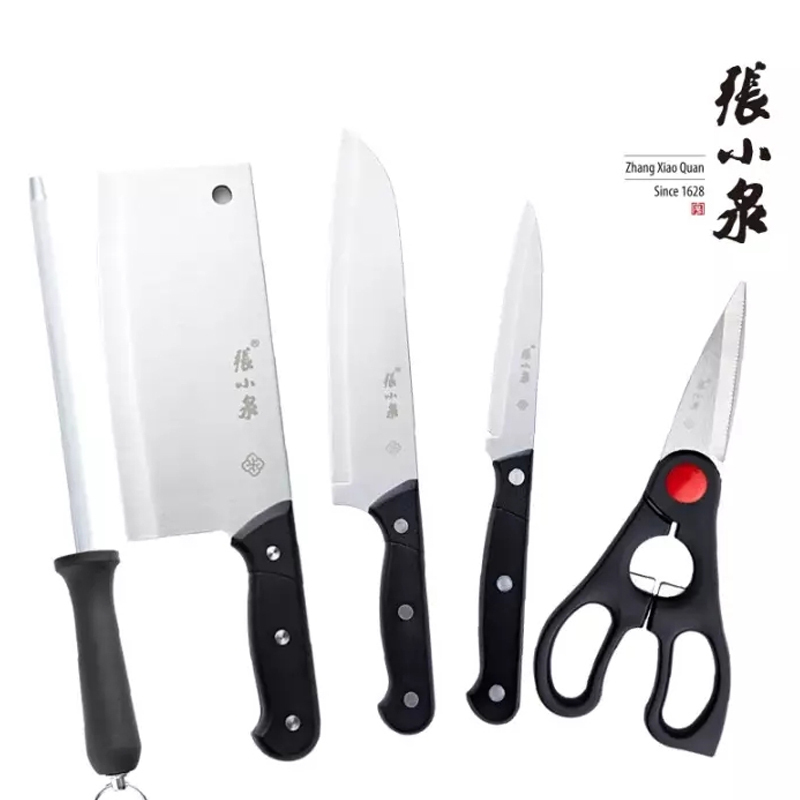张小泉简艺系列刀具-六件套(切片刀+小厨刀+水果刀+厨房剪+磨刀棒+刀座)