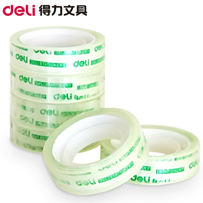 得力(deli) 小胶带30011透明胶带 小号胶布窄水晶胶带12mm宽 12个/卷