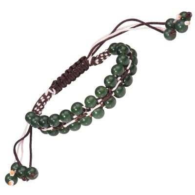 梦克拉 岫玉手链 双排手链手排 DIY编织手工制作 在水一方 手链