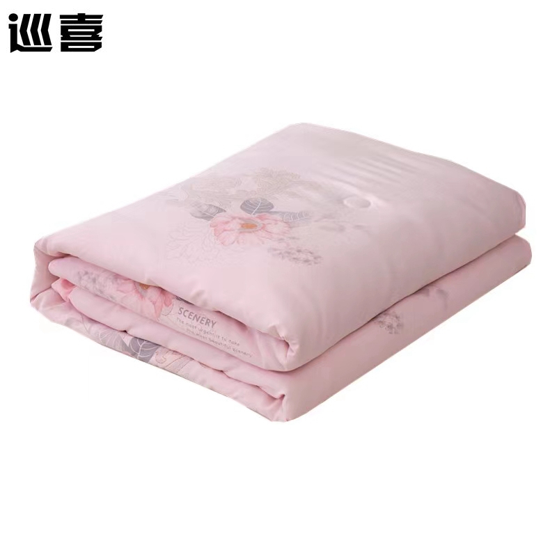 巡喜 全棉印花手缝蚕丝被 200X230cm (条)高清大图