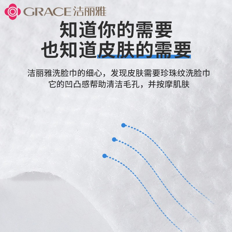 洁丽雅(grace) 一次性棉柔巾珍珠纹款MRJ034 80片*3包高清大图