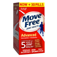 Move Free 美国进口旭福氨糖维骨力 盐酸氨基酸葡萄糖 软骨素加钙片200粒 红瓶 膳食营养补充剂