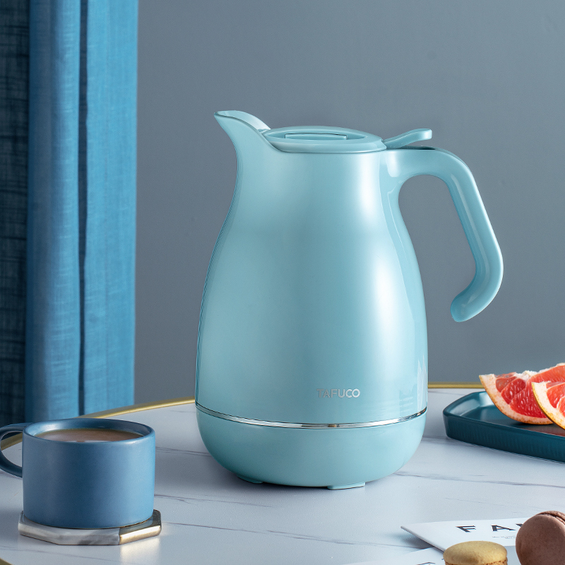 日本泰福高新品双层内胆保温壶15l大容量单手操作家居壶玻璃内胆保温