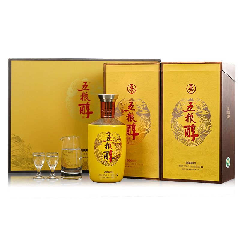 五粮浓香五粮醇金装50度500ml2礼盒装浓香型白酒参数