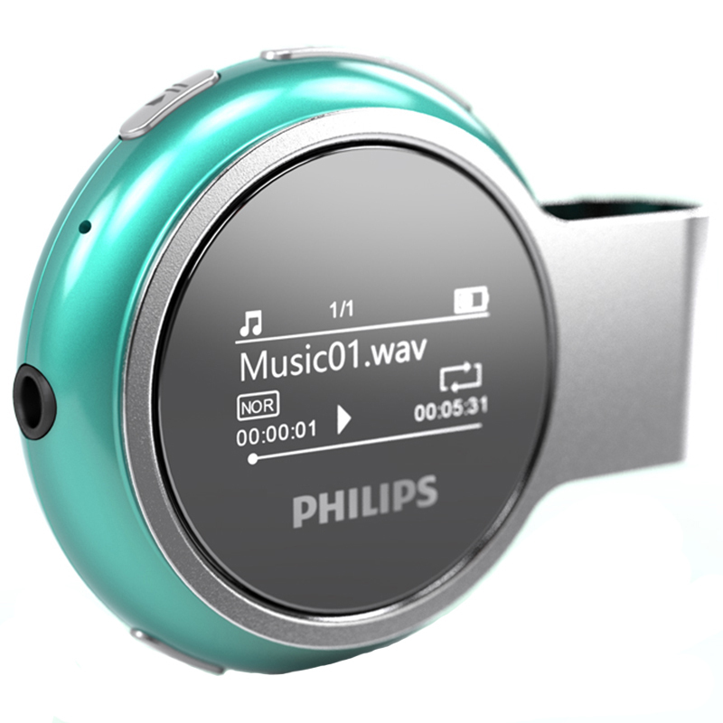 飞利浦philipssa5608mp3播放器usb直插8g运动计步器fm收音录音绿色