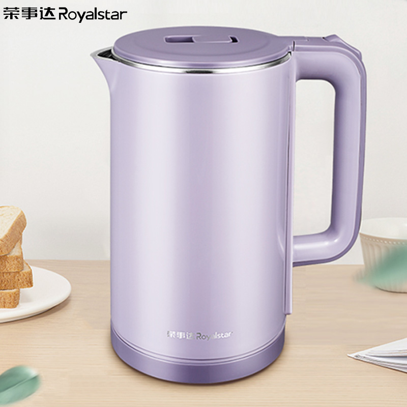 荣事达Royalstar电水壶 双层防烫 办公室烧水壶 热水壶保温 全钢内胆电 1.8l热水壶 RS-KT18A