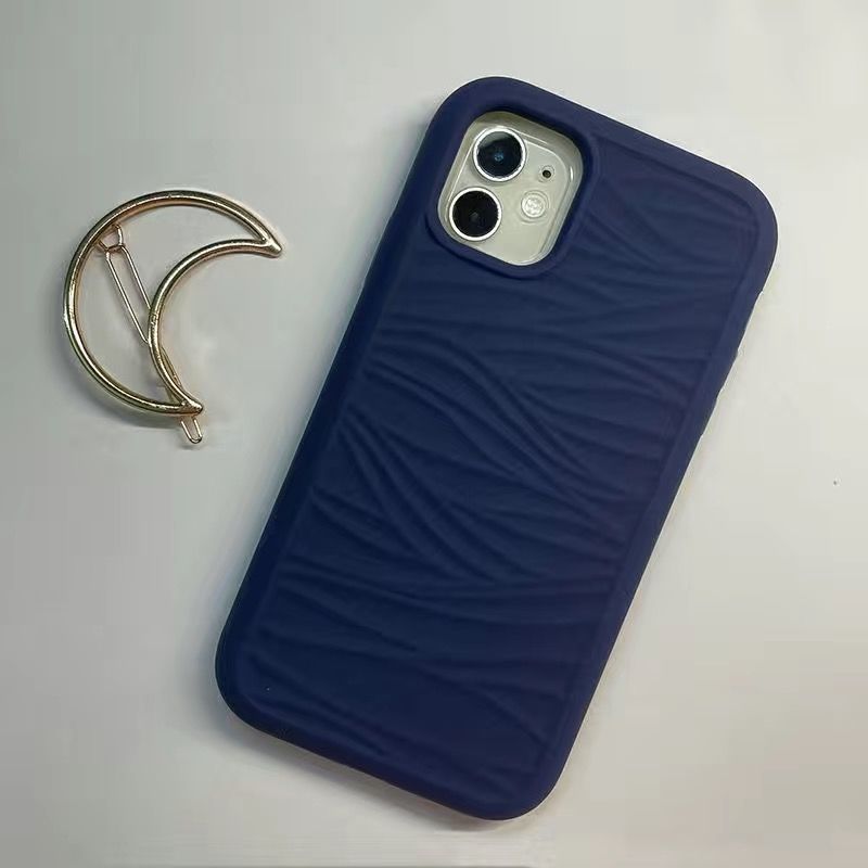 两件套[藏青+黄绿波浪纹] 苹果7/8/SE (4.7寸) 波浪纹藏蓝色iPhone12Promax手机壳苹果11全包x