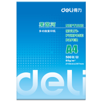 得力(deli)莱茵河A4复印纸 80g打印复印纸A4纸白纸 500张1包办公用品5包1箱