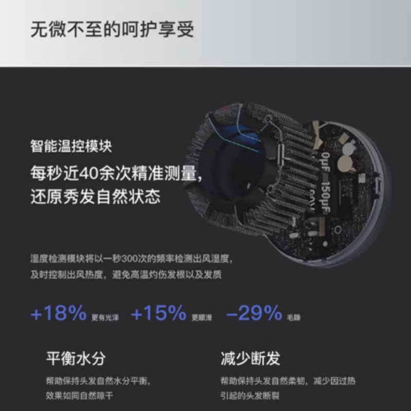 巴赫约翰 负离子护发速干大风力吹风机低噪便携家用XF-09高清大图
