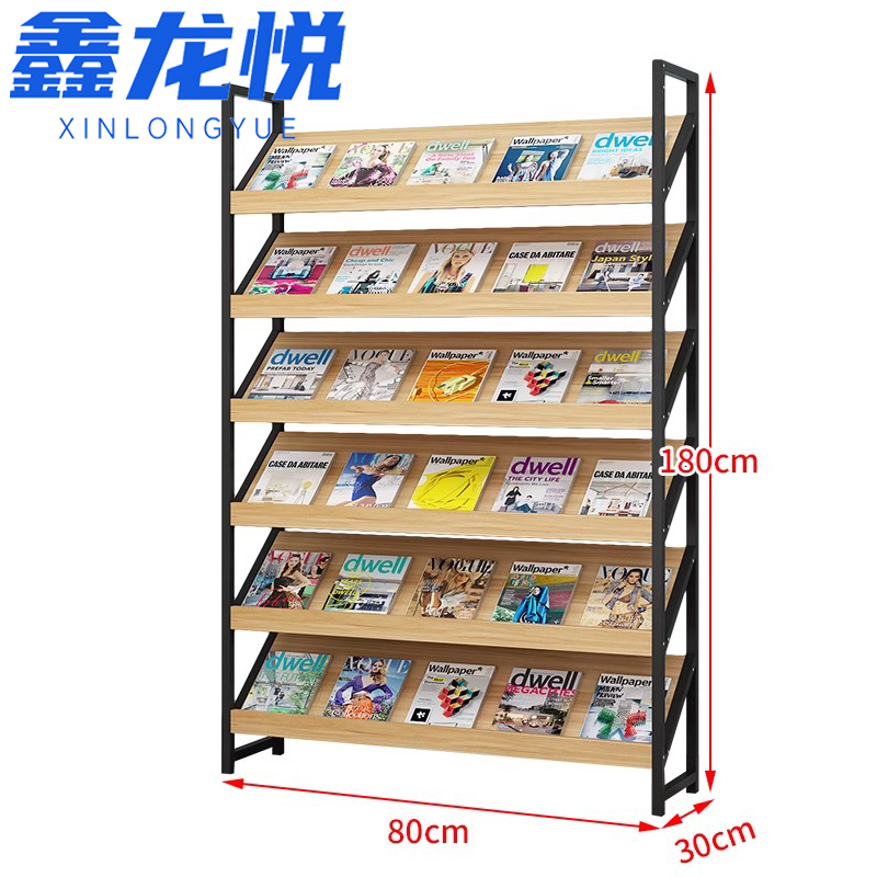 鑫龙悦图书展示架六层80cm个高清大图