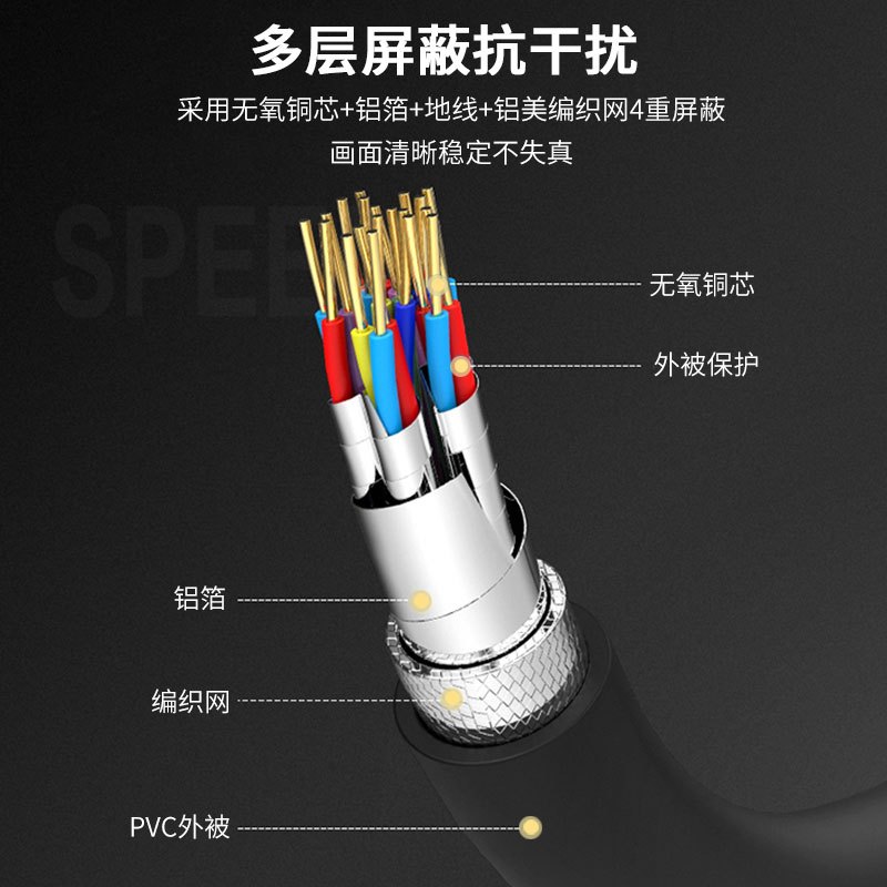 晶华 Type-C转VGA高清转换线 华为P40手机苹果Mac笔记本连接显示器投影仪扩展坞连接线 黑色2米 Z352G