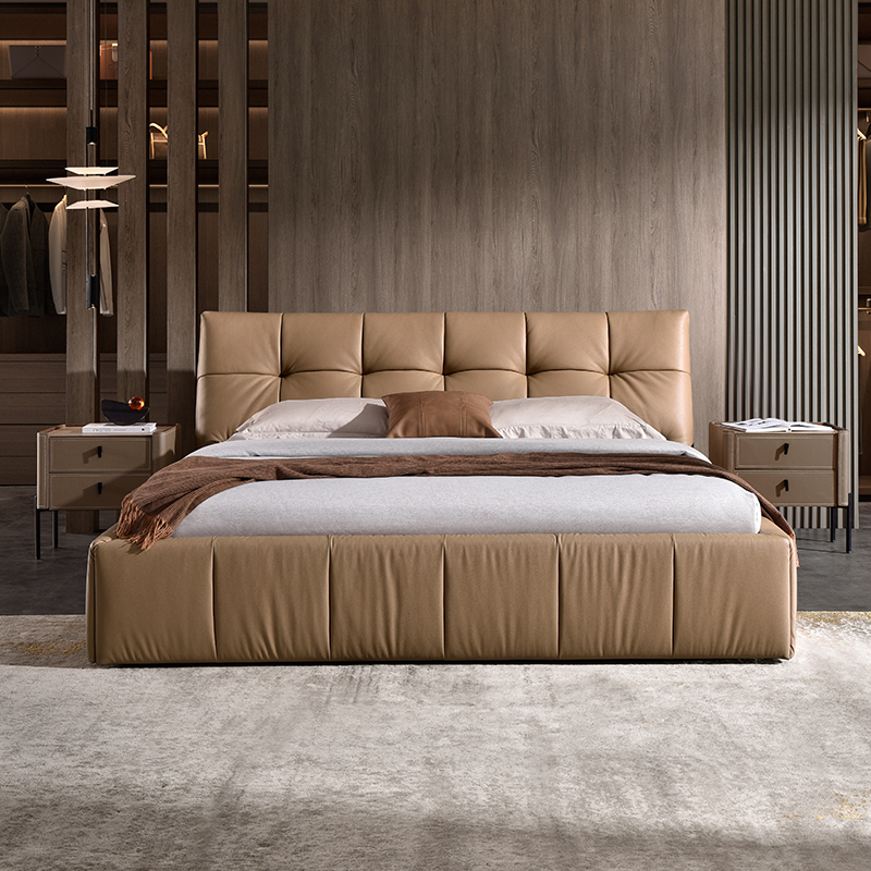 芝華仕(cheers)芝华仕意式极简真皮床轻奢主卧室大婚双人床头软包高端