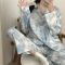 高档睡衣女春秋季韩版学生女士大码夏天家居服奶牛套装月子服 可爱小熊 M 70-100斤