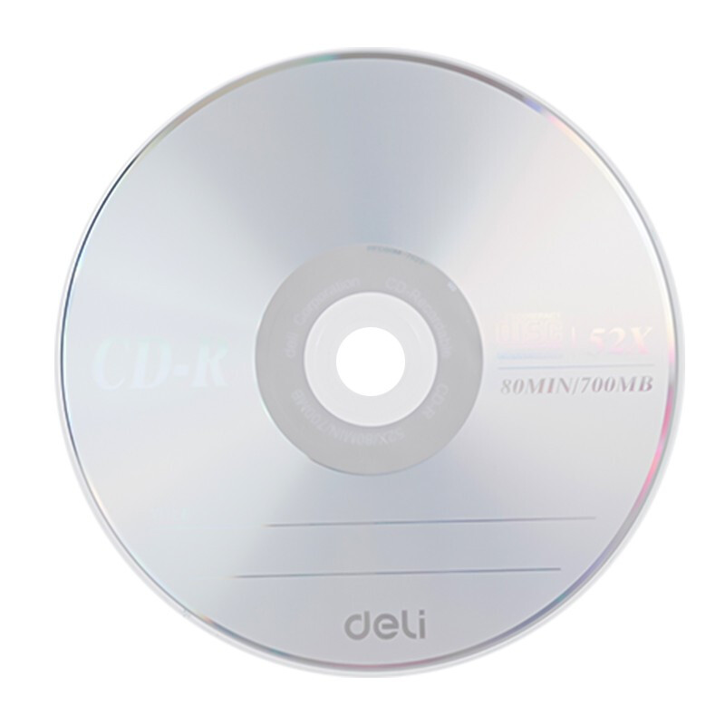 得力(deli)空白光盘CD-R车载MP3刻录碟50片盒装 CD-R 3725[700MB 52倍速]高清大图